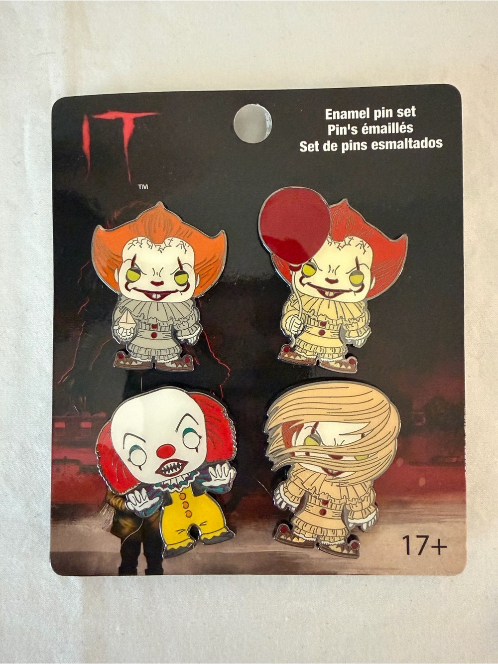 Funko IT Pennywise Enamel Pin Set - Orange, Red, Yellow, White